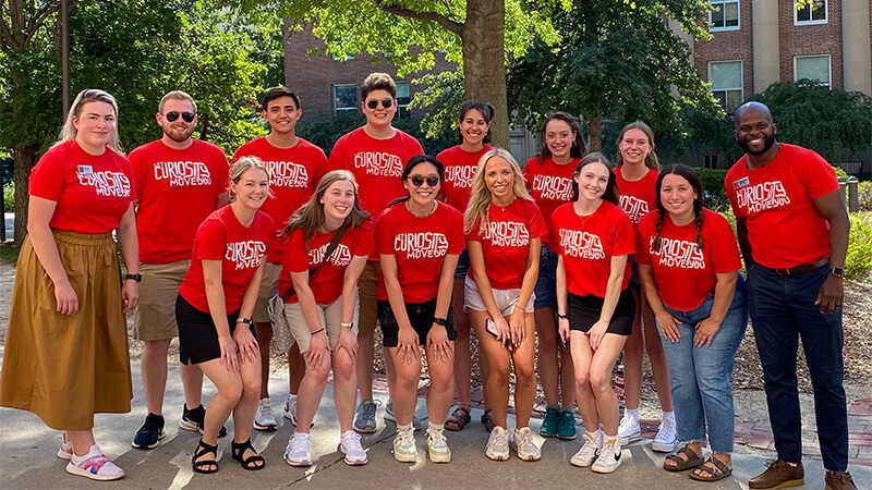 Group shot of students on service day